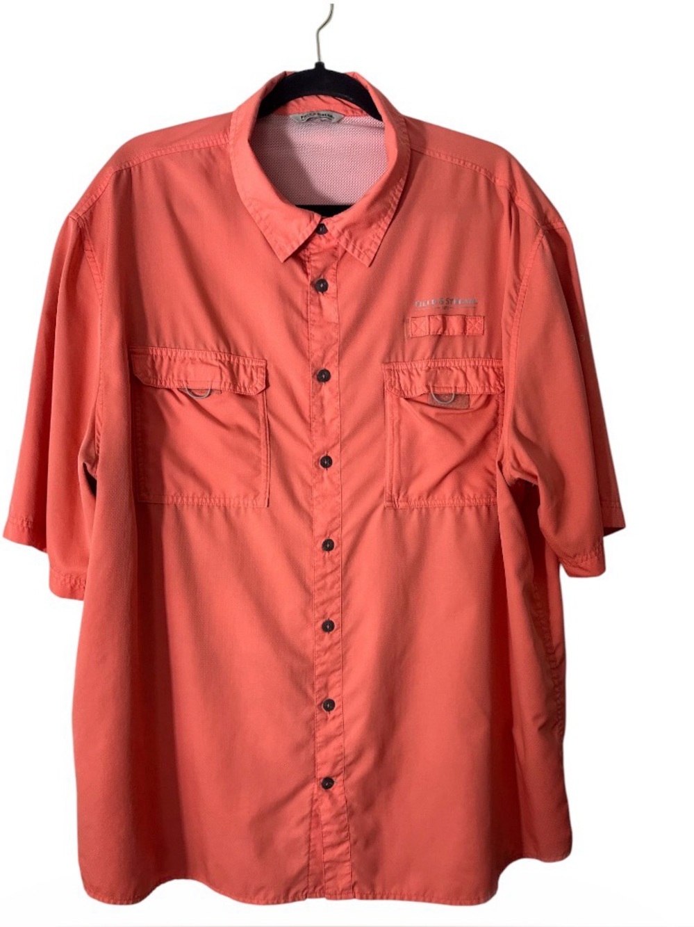 Field & Stream men's Coral Short-Sleeve Button-Up Shirt size XL